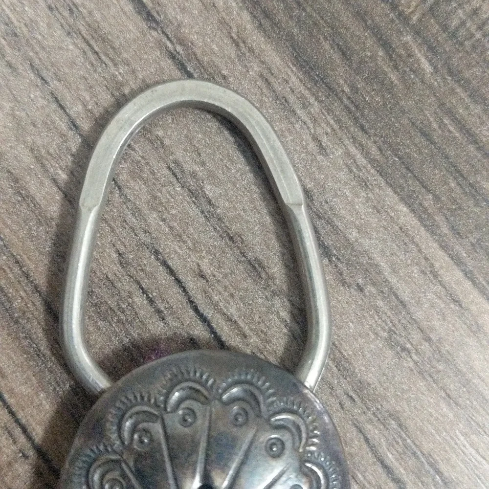 Native American Sterling Silver and Turquoise Keychain. - Picture 3 of 6